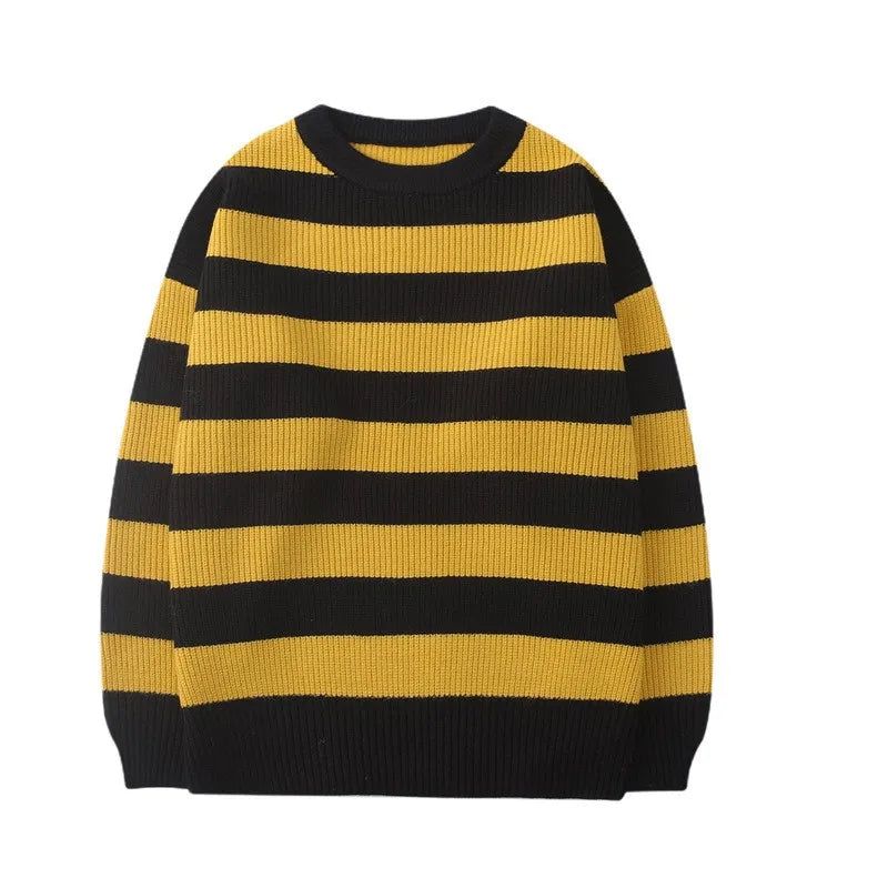 Gestreepte Streetwear Trui Vintage Gebreide Pullovers Tate Langdon Dezelfde Stijl - Groen