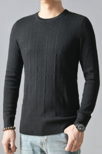 Heren Casual Gebreide Trui Dun Basic Slim Fit Eenvoudig Van Hoge Kwaliteit Truien Met Lange Mouwen En O-hals