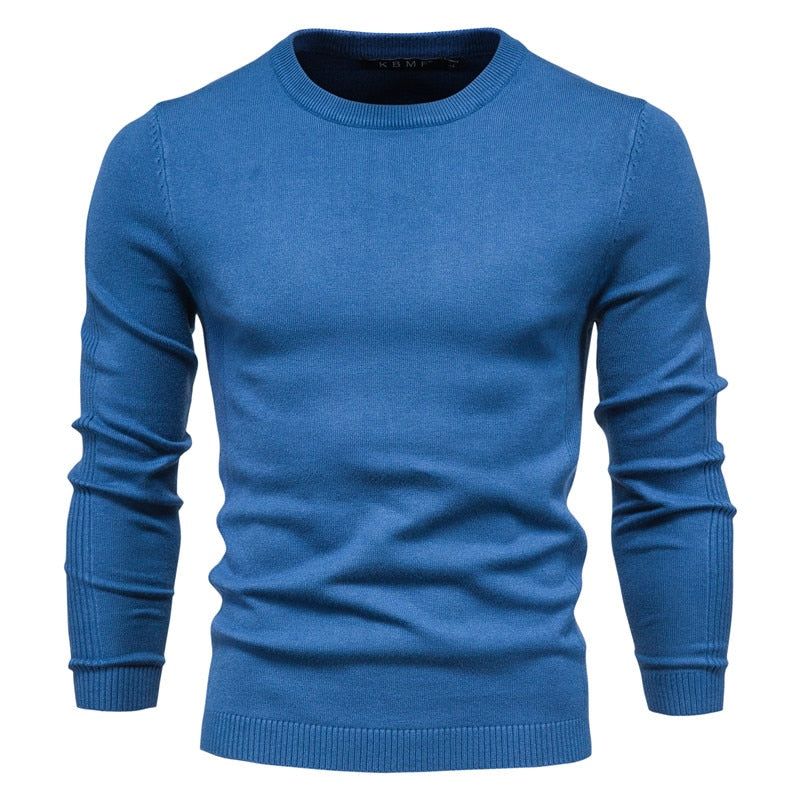 Heren Trui Casual Effen Kleur Warme Winter Slanke Herensweaters - Flog Blauw