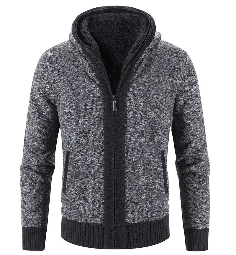 Heren Vesten Met Capuchon Sweaterjassen Winter Casual Truien Nieuwe Mannelijke Dikkere Warme Hoodies Slim - Blauw