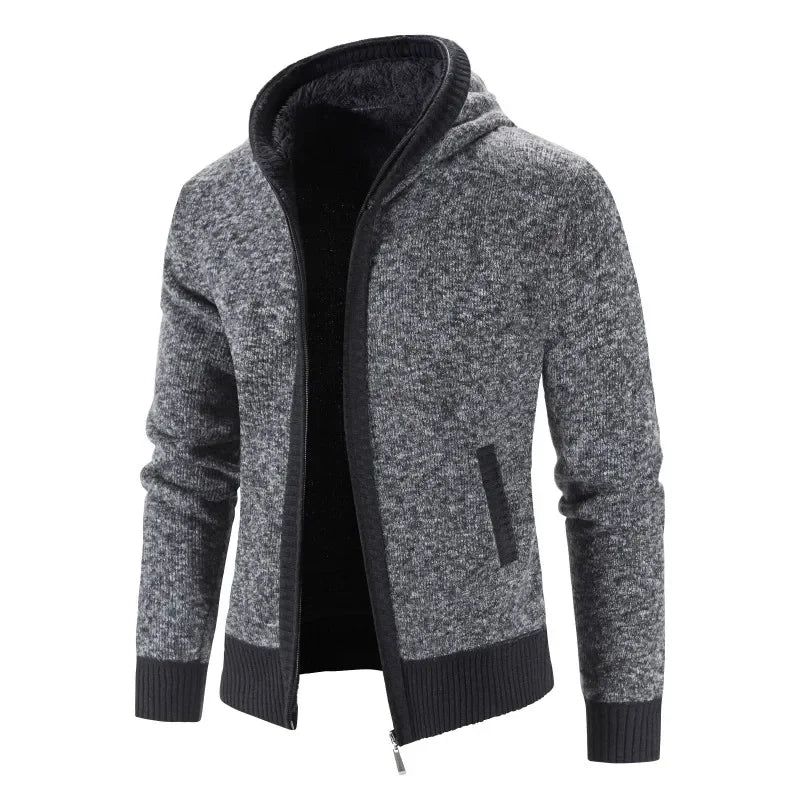 Heren Vesten Met Capuchon Sweaterjassen Winter Casual Truien Nieuwe Mannelijke Dikkere Warme Hoodies Slim - Blauw