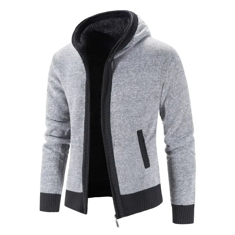 Heren Vesten Met Capuchon Sweaterjassen Winter Casual Truien Nieuwe Mannelijke Dikkere Warme Hoodies Slim - Blauw