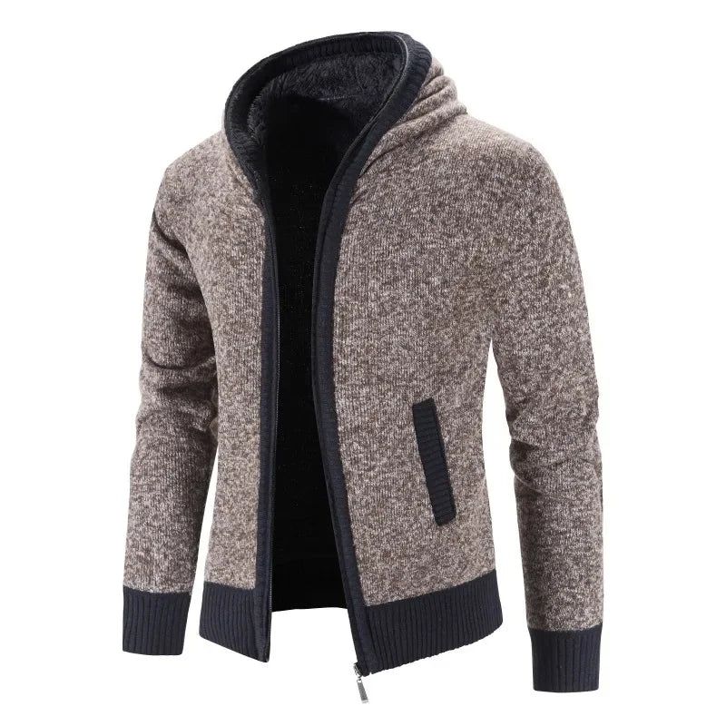 Heren Vesten Met Capuchon Sweaterjassen Winter Casual Truien Nieuwe Mannelijke Dikkere Warme Hoodies Slim - Blauw