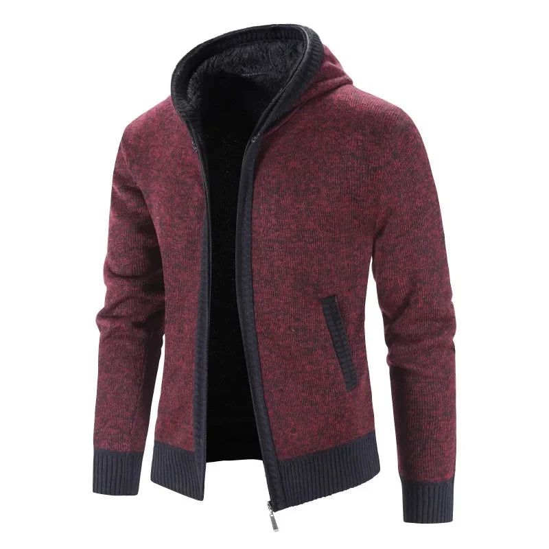 Heren Vesten Met Capuchon Sweaterjassen Winter Casual Truien Nieuwe Mannelijke Dikkere Warme Hoodies Slim - Blauw