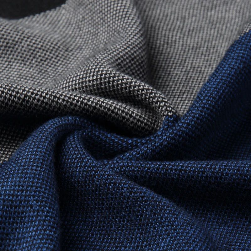 Herenjassen Patchwork Jas Herfst Winter Vesten Truien Warme Herenkleding - Blauw