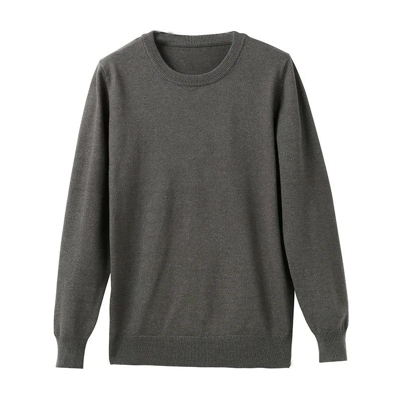 Herfst Winter Heren T-shirt Ronde Hals Warme Trui Met Lange Mouwen Voor Effen Bodem - Groen