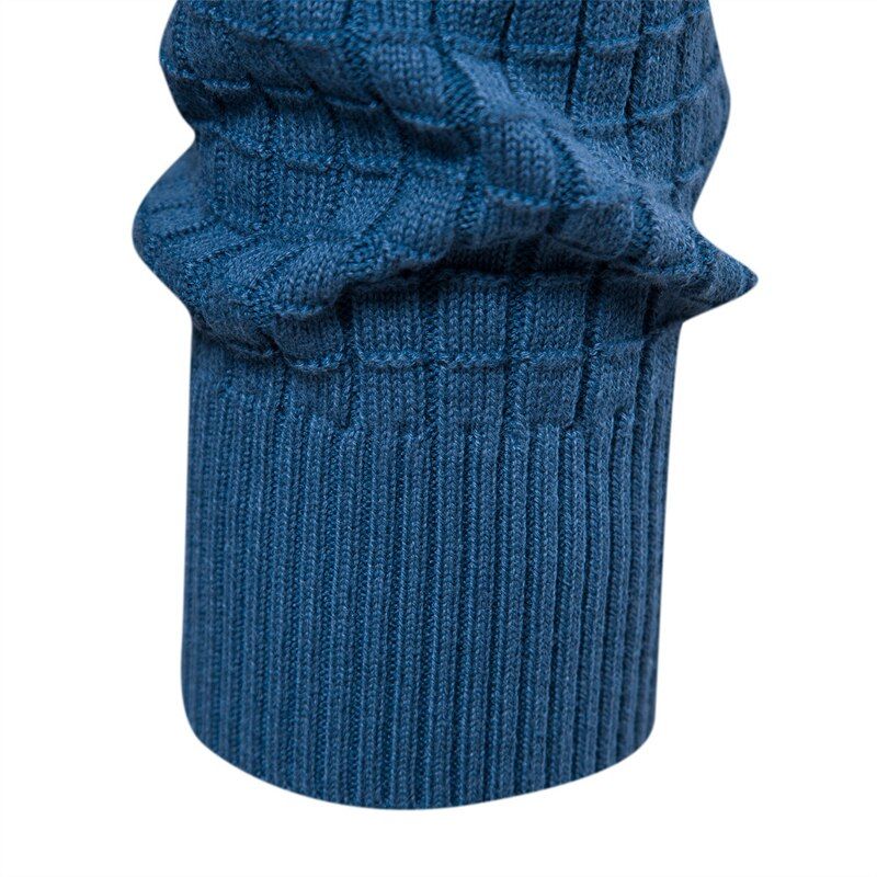 Herfst En Winter Heren Trui Katoen Casual Effen Geruite Comfortabele Ademende - Blauw