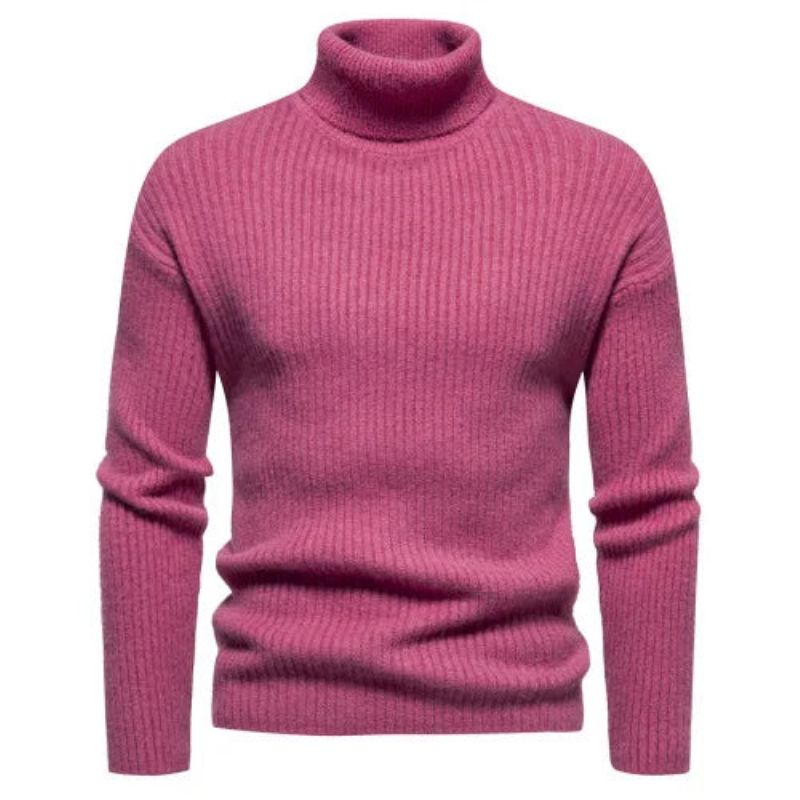 Herfst Winter Trui Heren Truien Coltrui Warme Man Tops - Roze