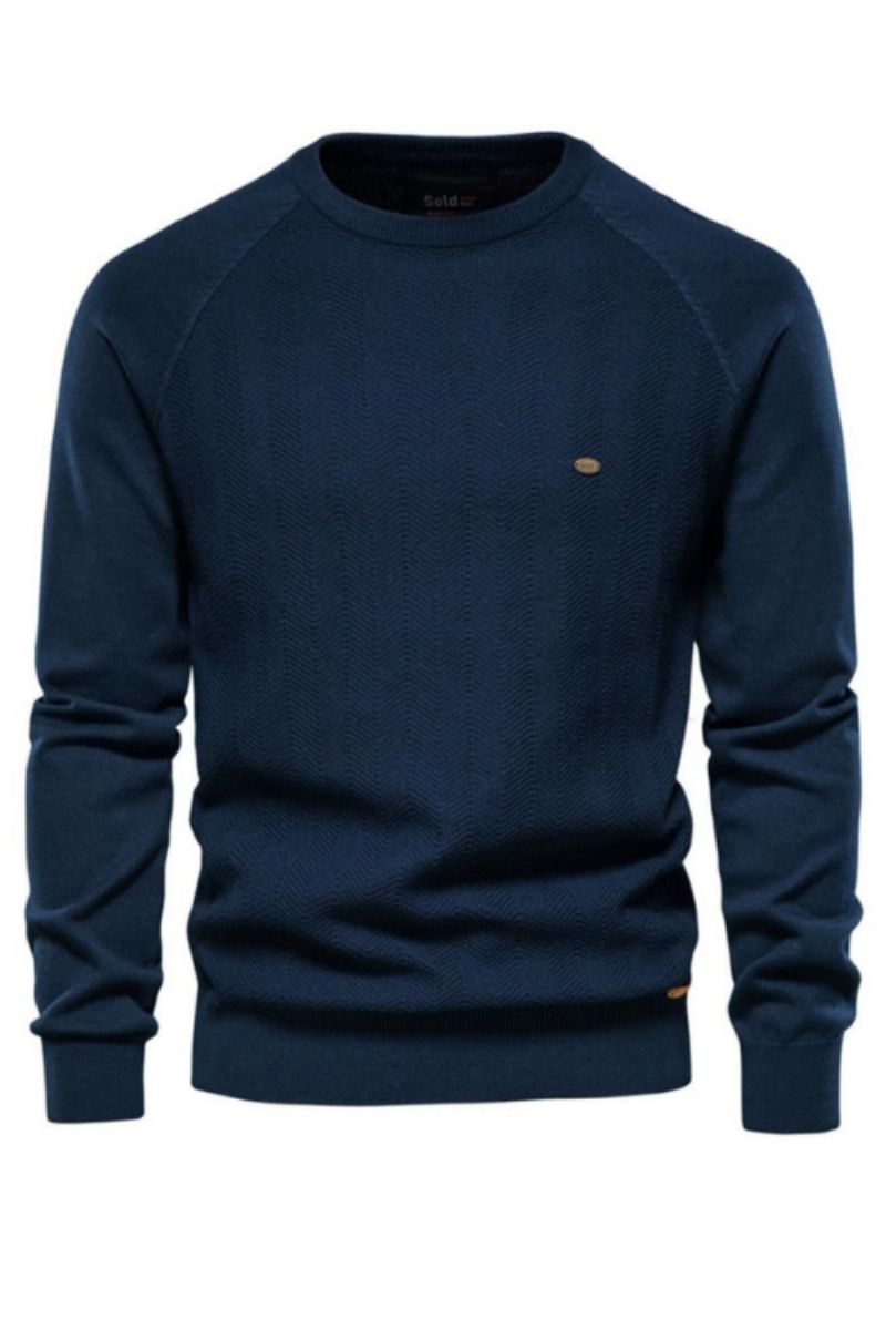 Katoenen Trui Met Druppelmouwen Heren Casual Effen Kleur Basic Pullovers Gebreide Truien Nieuwe Winterkwaliteit Herentrui