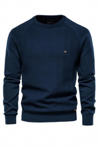 Katoenen Trui Met Druppelmouwen Heren Casual Effen Kleur Basic Pullovers Gebreide Truien Nieuwe Winterkwaliteit Herentrui