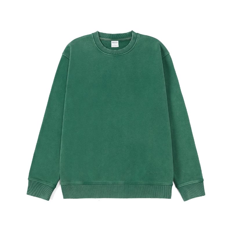 Lente Oversized Gescheurde Ontwerp Sweatshirts Heren Perzikdichtheid Stof Vintage - Groen