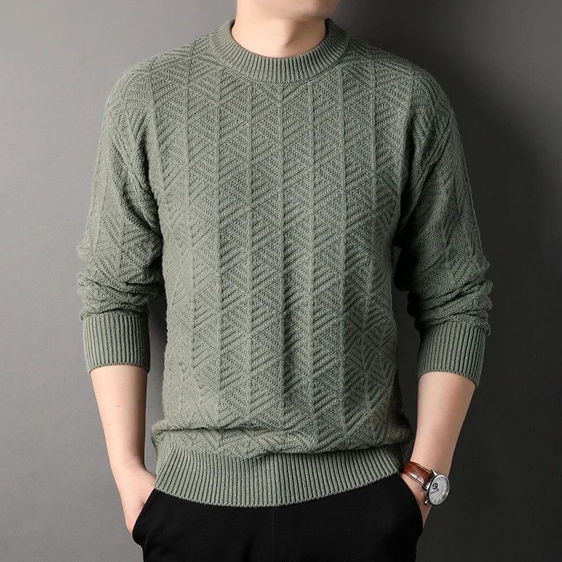 Winter Mannen Vintage Twist Trui Mannelijke Fit Gebreide Losse Harajuku Retro Truien - Groen