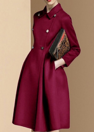 Boutique Mulberry Double Breast Slim Fit Wollen Trench Winter