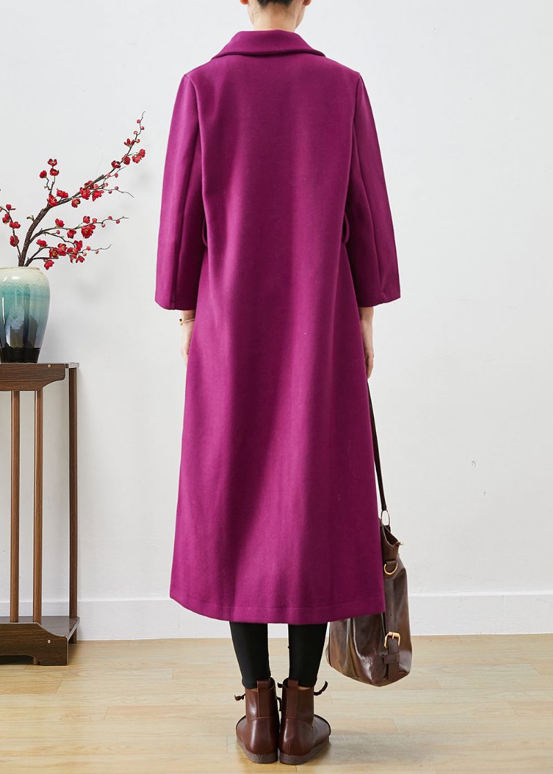 Dames Lavendel Oversized Wollen Jassen Herfst - Dames wollen jassen