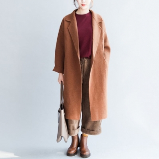 Steenrode Lange Wollen Jassen Oversized Wintervesten