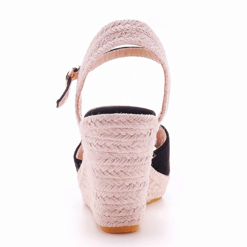 Dames Zomerschoenen Vrouwelijke Wiggen Sandalen Platform Hoge Hakken - Beige